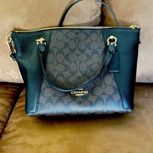 Coach brown satchel with shoulder strap